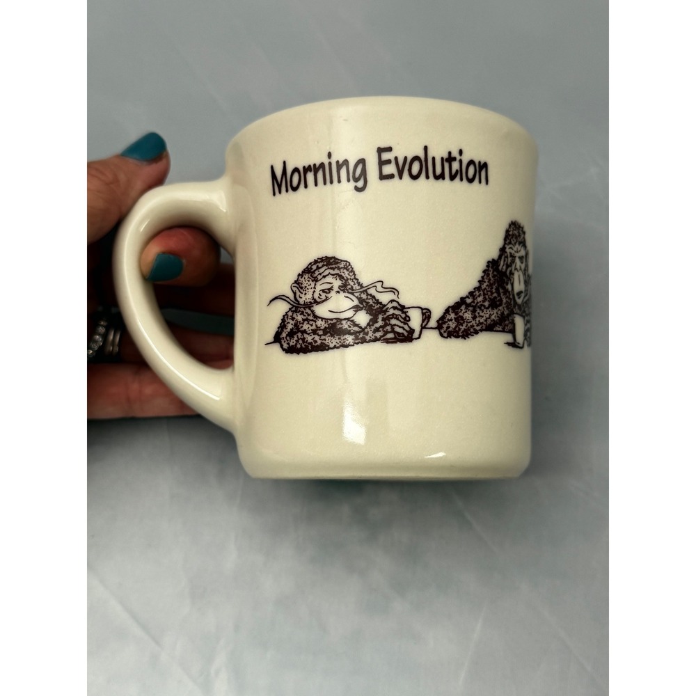 Javaman USA Morning Evolution Ceramic Thick Diner Mug Coffee Cup Illustration